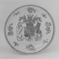 Saucer (part of a service), Hard-paste porcelain, Chinese, for British market