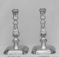 Pair of candlesticks, Abraham Ten Brinck, Silver, Dutch, Amsterdam