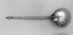 Fruitlet spoon, Silver gilt, possibly German