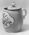 Mustard pot with cover and stand, Chantilly (French), Soft-paste porcelain, French, Chantilly