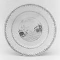 Plate, Hard-paste porcelain, Chinese, for Dutch market