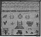 Sampler, Silk on canvas, German