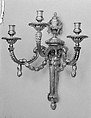 Set of six wall sconces, Gilt bronze, French