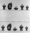Chessmen (32), Wood, shell, Cambodian