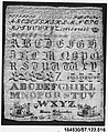 Sampler, Silk on hemp canvas, possibly German