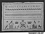 Sampler, Silk on linen, Italian