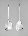 Set of six spoons, Silver, partly gilt, French