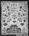 Sampler, Wool and silk on cotton canvas, Scottish