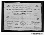 Sampler, Cotton and metal thread on linen, German