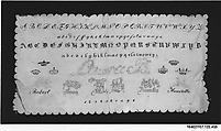 Sampler, Cotton on linen, German