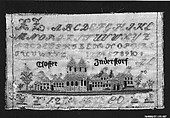 Sampler, Silk on wool canvas, German