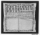 Sampler, Silk on cotton canvas, German