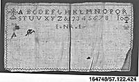 Sampler, Silk and cotton on linen, Italian