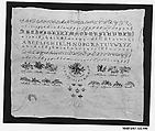 Sampler, Cotton on linen, German