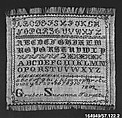 Sampler, Silk and wool on canvas, German