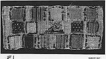 Embroidered darning sampler, Silk and metal thread on canvas, Dutch