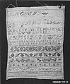 Sampler, Silk on linen, German