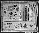 Sampler, Silk and cotton on wool, German