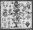 Sampler, Wool on cotton canvas, German