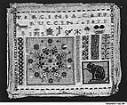 Sampler, Glass beads on canvas, Italian