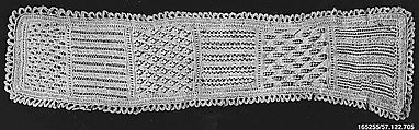Sampler, Cotton, knitted lace, German