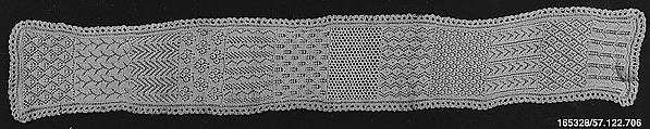 Sampler, Cotton, knitted lace, German