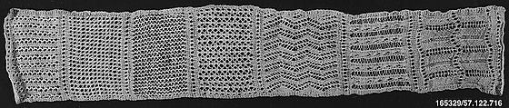 Sampler, Wool, knitted lace, German