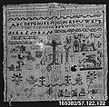 Sampler, Silk on wool, German or Danish