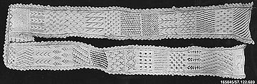 Sampler, Wool, knitted lace, German