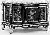 Commode, Bernard III van Risamburgh (ca. 1731–1800), Oak; Japanese black-and-gold lacquer and ebony veneer, gilt bronze; brèche d’Alep marble top, French, Paris