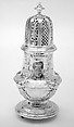 Pair of casters, Paul de Lamerie (British, 1688–1751, active 1712–51), Silver, British, London