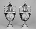 Vase with cover (vase de coté de Paris) (one of a pair), Sèvres Manufactory (French, 1740–present), Soft-paste porcelain, French, Sèvres