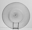 Plate, Glass; blown a reticello, Italian, Venice (Murano)