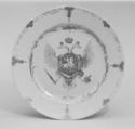 Dish (one of two), Hard-paste porcelain, Chinese, for Russian market
