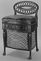 Porter's chair, Wood, leather, silk, British