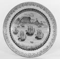 Plate, Hard-paste porcelain, Chinese, for Dutch market