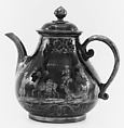 Teapot (part of a set), Earthenware, silver, German, Bayreuth