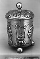 Beaker with cover, Johann Christoph Pfeiffelmann, Silver, parcel gilt, German, Augsburg