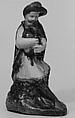 Bagpipe player, Lead-glazed earthenware, French