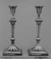 Pair of candlesticks, John Parsons & Co., Sheffield plate, British