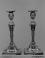 Pair of candlesticks, John Winter and Co., Sheffield plate, British, Sheffield