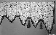 Pair of curtains, Silk, paint, cotton, Chinese, for French market