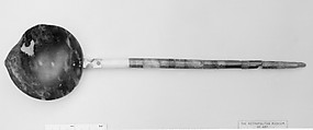 Spoon, Tortoiseshell, coral, brass, amber, and bone, possibly Italian