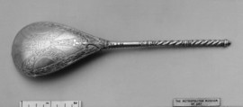 Spoon, Silver, parcel gilt, possibly Russian