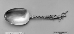 Figure-top spoon, Philippus Roorda, Silver, Dutch, Sneek