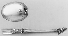 Spoon and fork combination, Silver, parcel gilt, Dutch