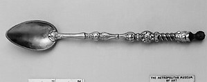 Spoon, Silver-gilt, coral, possibly French