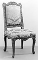 Side chair (part of a set), Carved beech with crimson damask, French
