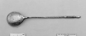 Coffee spoon (?) or egg spoon (?), Silver, parcel gilt, Russian