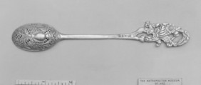 Strainer spoon, Silver, parcel-gilt, possibly Dutch